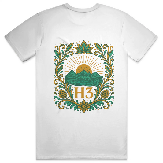 H3 Culture Emblem with Mountains and Sun