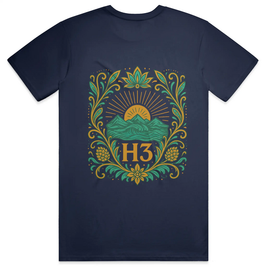 H3 Culture Emblem with Mountains and Sun