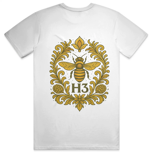 Vintage-Styled H3 Emblem with Honeybee