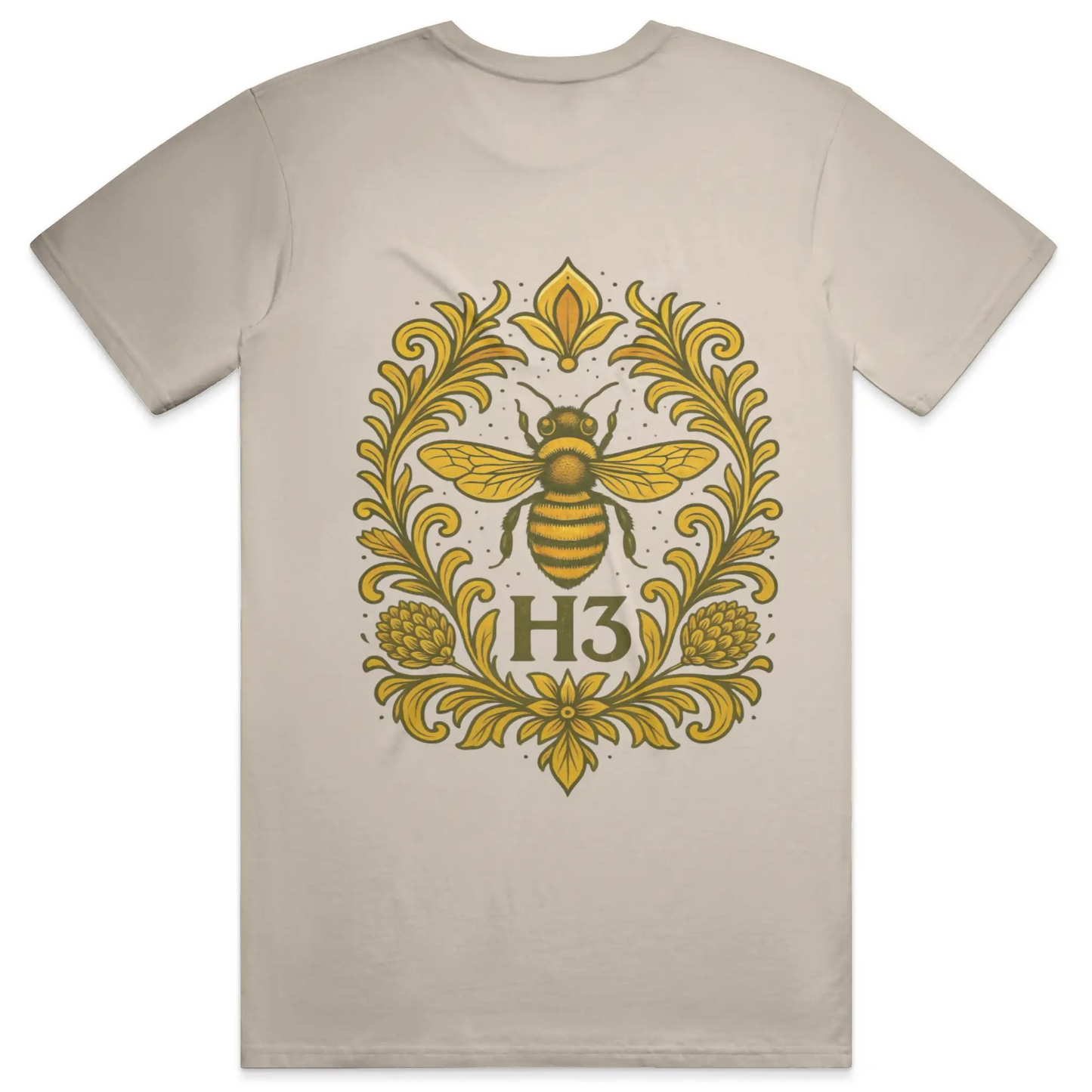 Vintage-Styled H3 Emblem with Honeybee