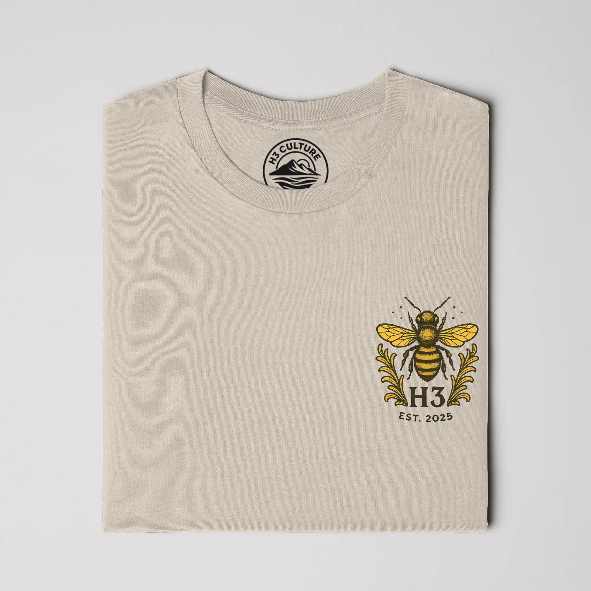 Vintage-Styled H3 Emblem with Honeybee