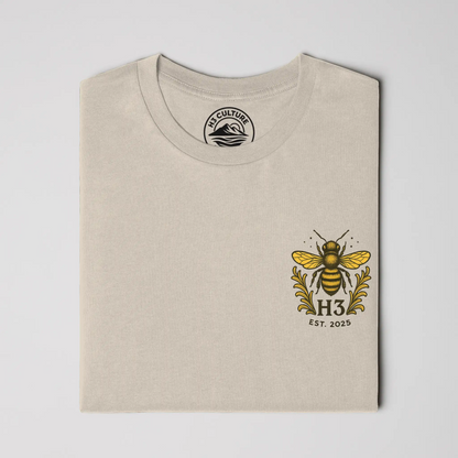 Vintage-Styled H3 Emblem with Honeybee
