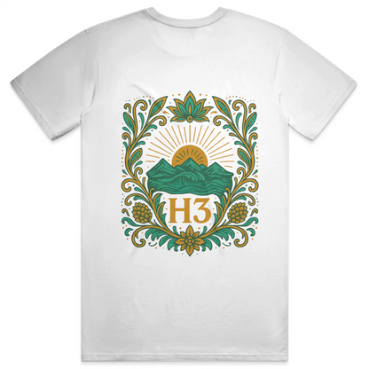 H3 Culture Emblem with Mountains and Sun