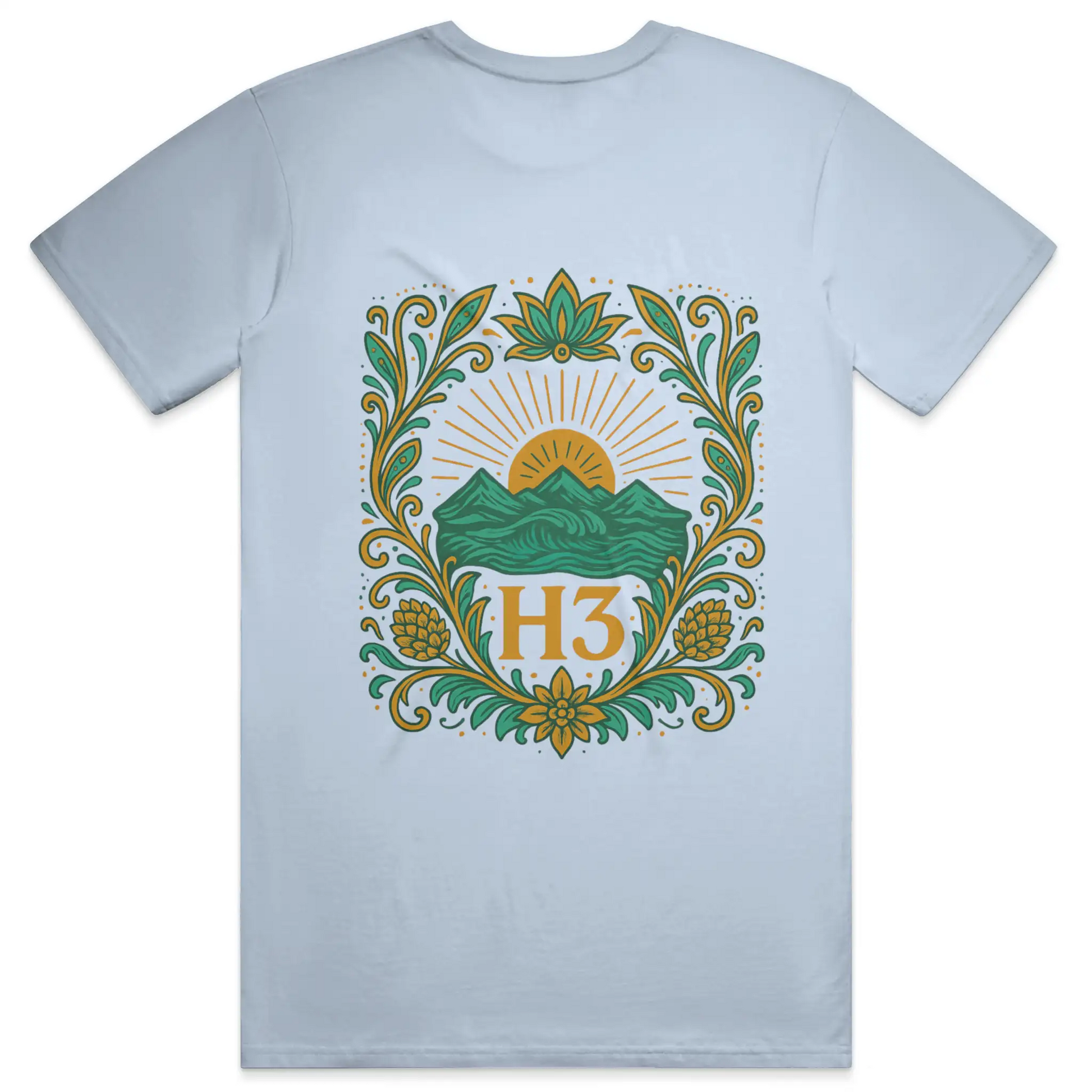 H3 Culture Emblem with Mountains and Sun