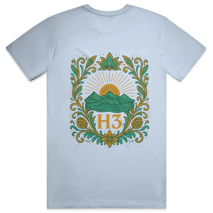 H3 Culture Emblem with Mountains and Sun