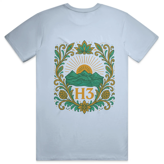 H3 Culture Emblem with Mountains and Sun