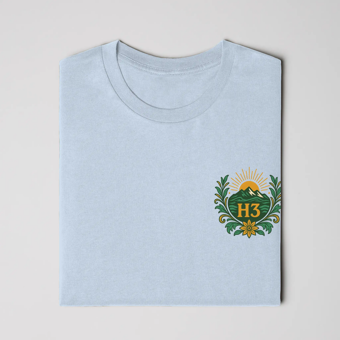 H3 Culture Emblem with Mountains and Sun