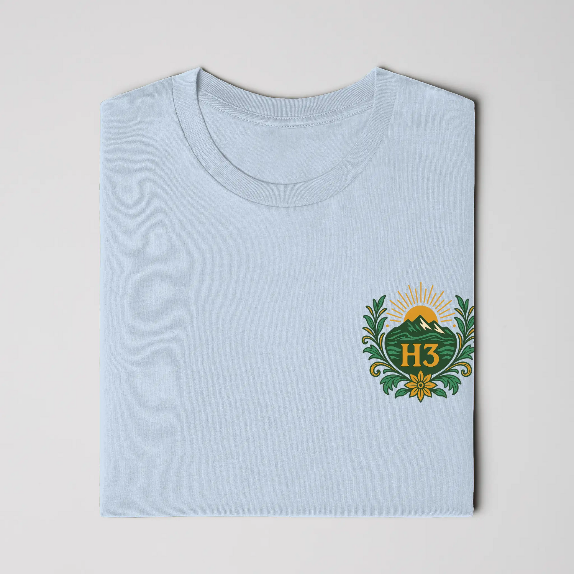 H3 Culture Emblem with Mountains and Sun