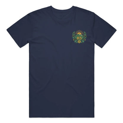 H3 Culture Emblem with Mountains and Sun