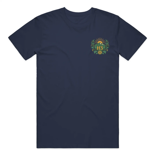 H3 Culture Emblem with Mountains and Sun