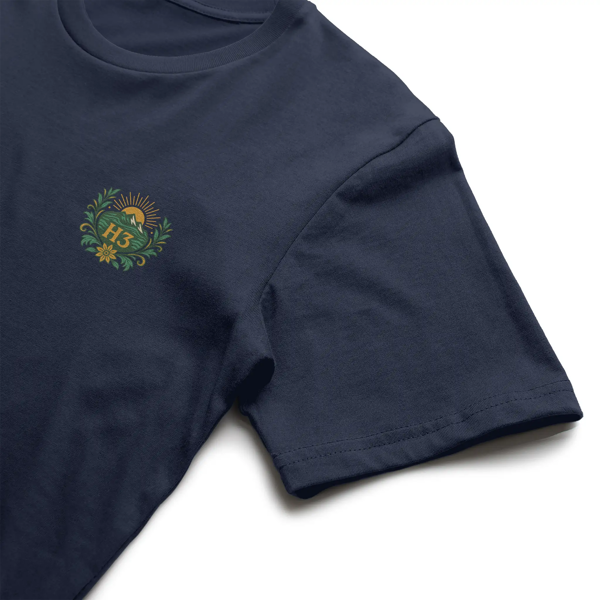 H3 Culture Emblem with Mountains and Sun