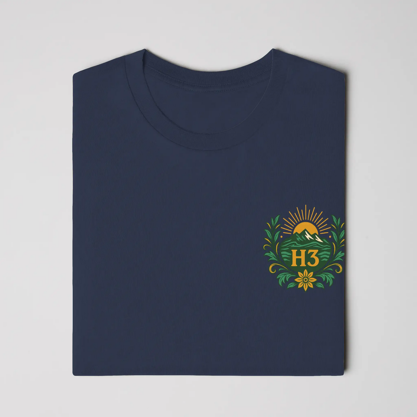 H3 Culture Emblem with Mountains and Sun