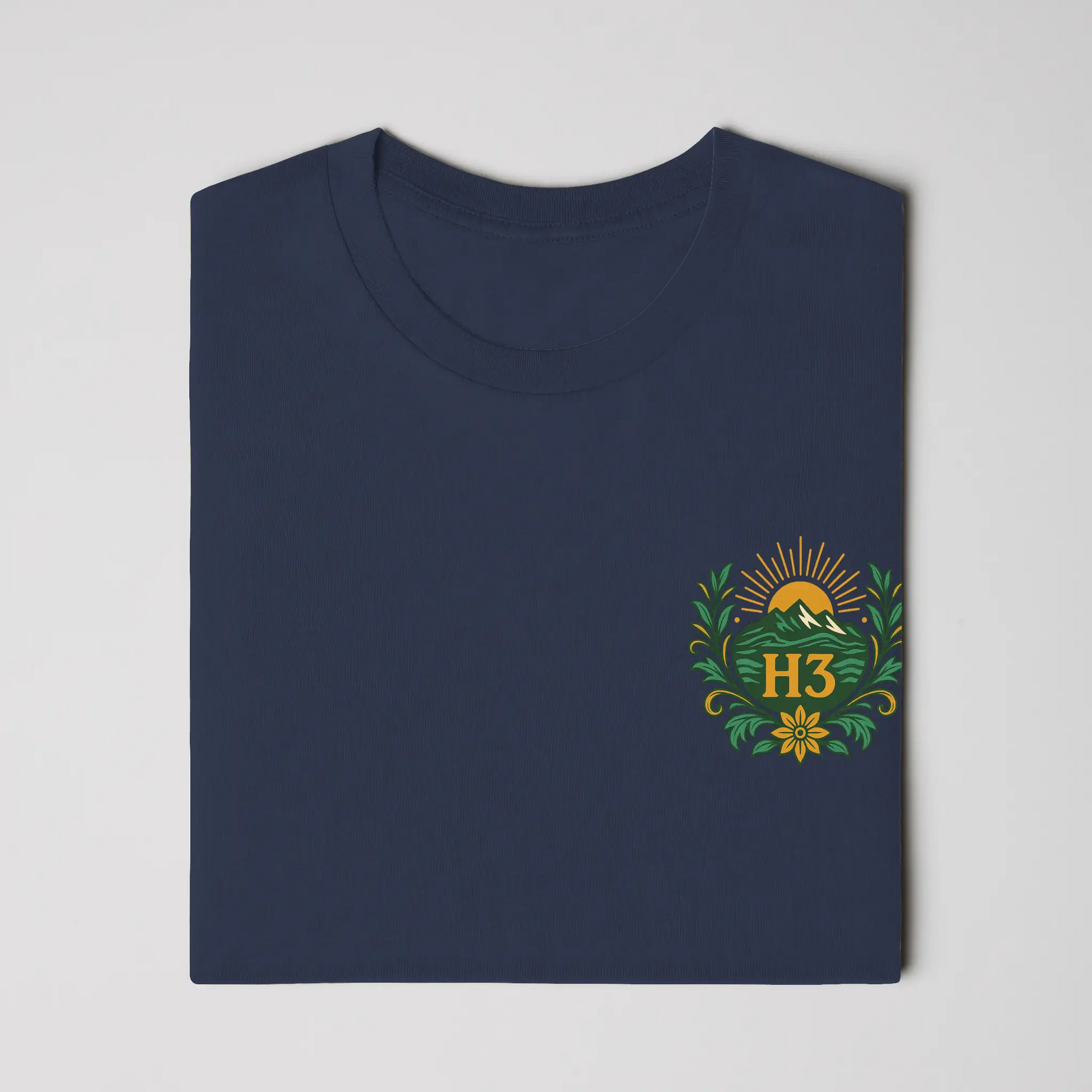 H3 Culture Emblem with Mountains and Sun