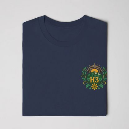 H3 Culture Emblem with Mountains and Sun